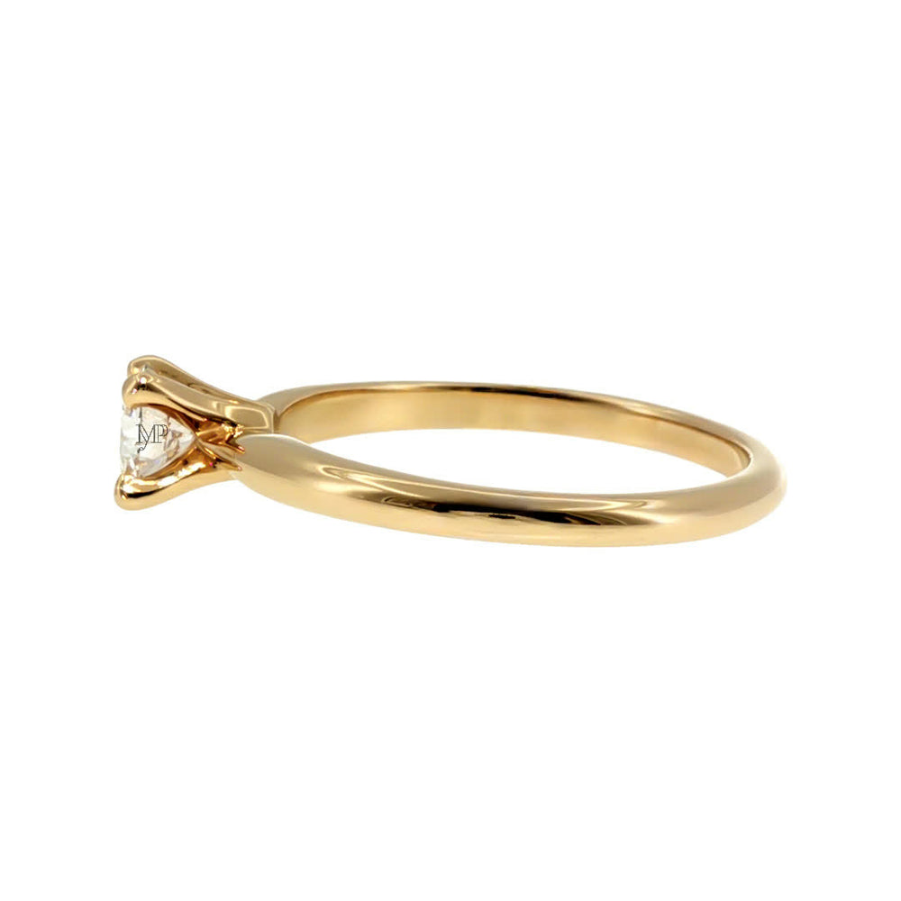 Anillo "Lena" oro amarillo 14K, diamante lg 0.38ct H&A IGI