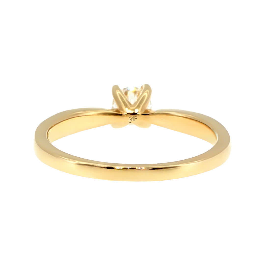 Anillo "Río L" oro amarillo 14K, diamante lg 0.32ct IGI