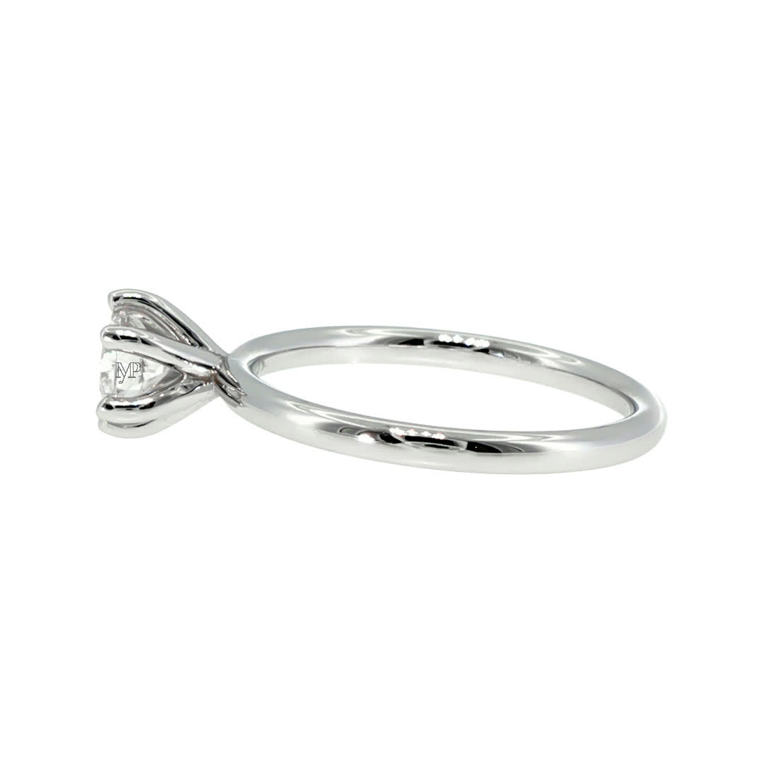 Anillo "Nilo 6" oro blanco 14K, diamante lg 0.51ct H&A IGI