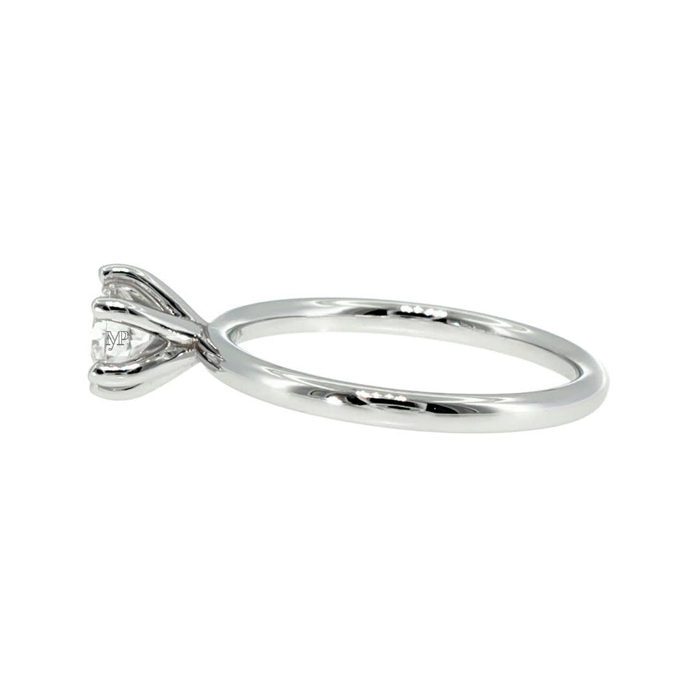 Anillo "Nilo 6" oro blanco 14K, diamante lg 0.51ct H&A IGI