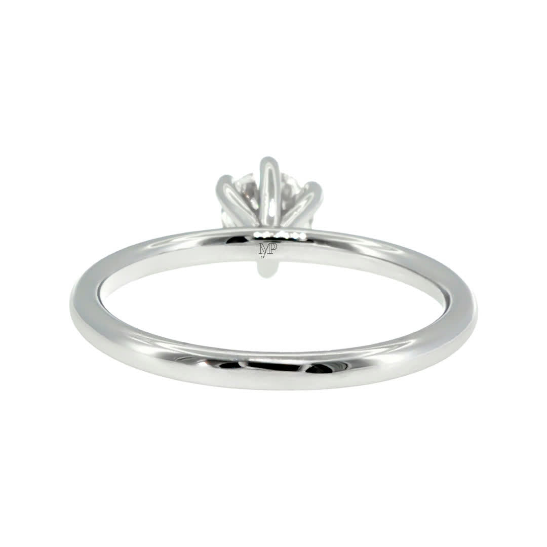 Anillo "Nilo 6" oro blanco 14K, diamante lg 0.51ct H&A IGI