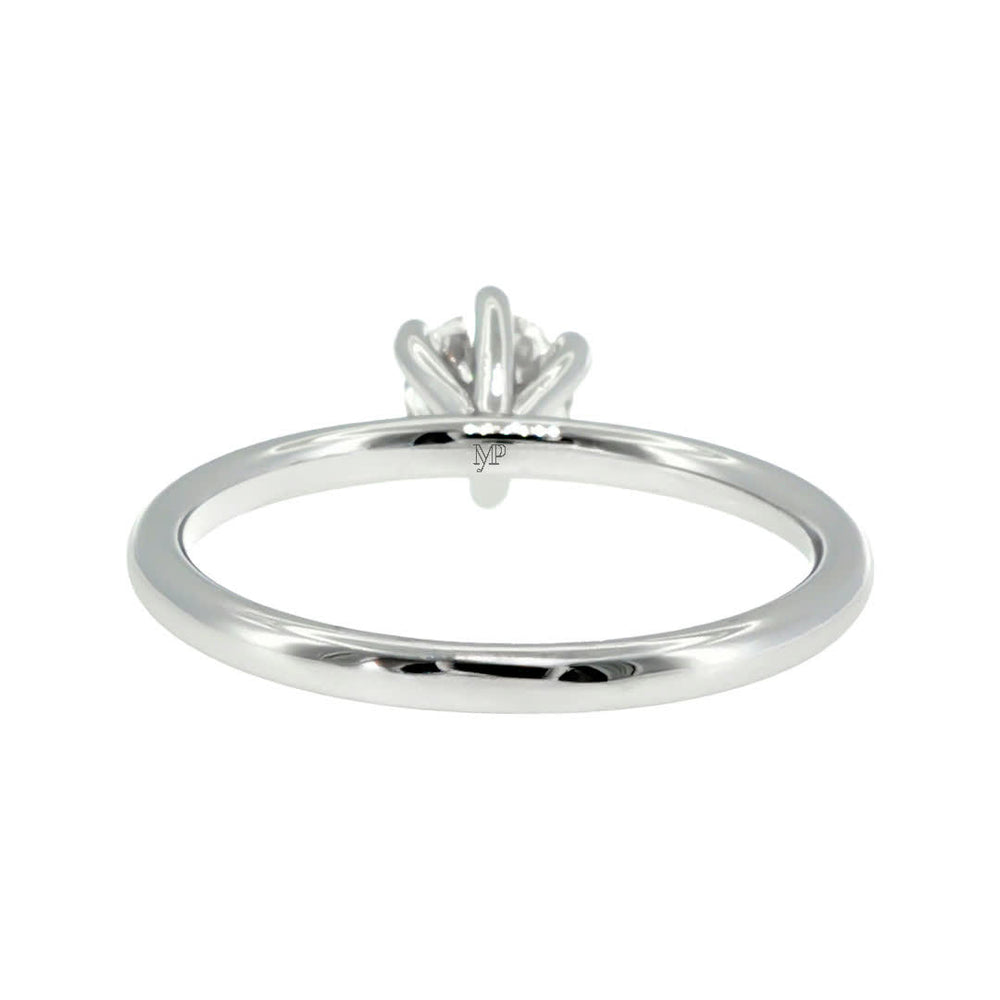 Anillo "Nilo 6" oro blanco 14K, diamante lg 0.51ct H&A IGI