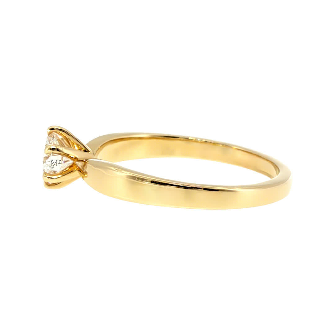 Anillo "Río 6 uñas" de oro amarillo 14K, diamante lg 0.50ct H&A IGI