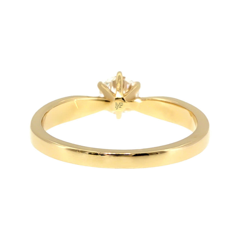 Anillo "Río 6 uñas" de oro amarillo 14K, diamante lg 0.50ct H&A IGI