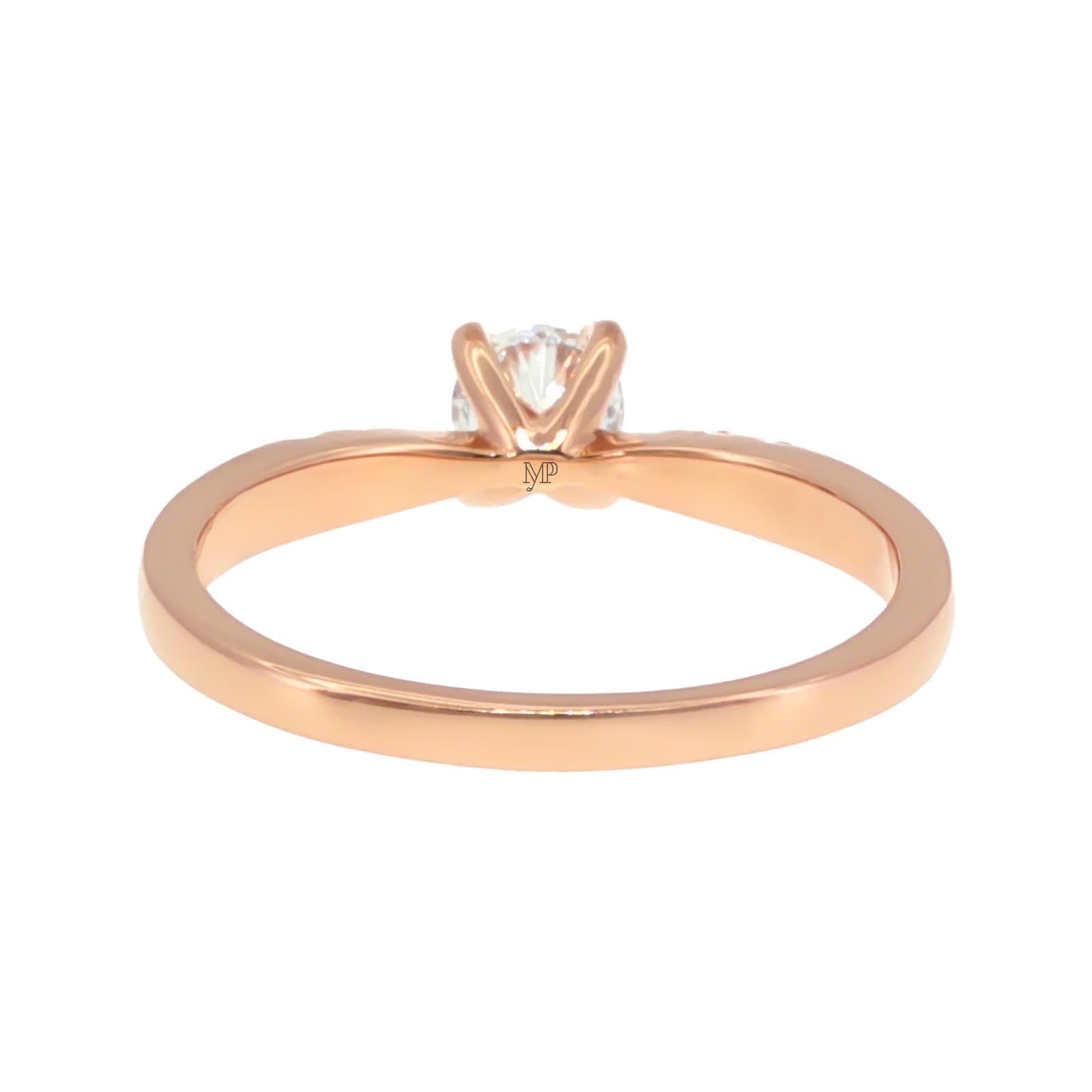Anillo "Río L" oro rosa 14K, diamante lg 0.36ct