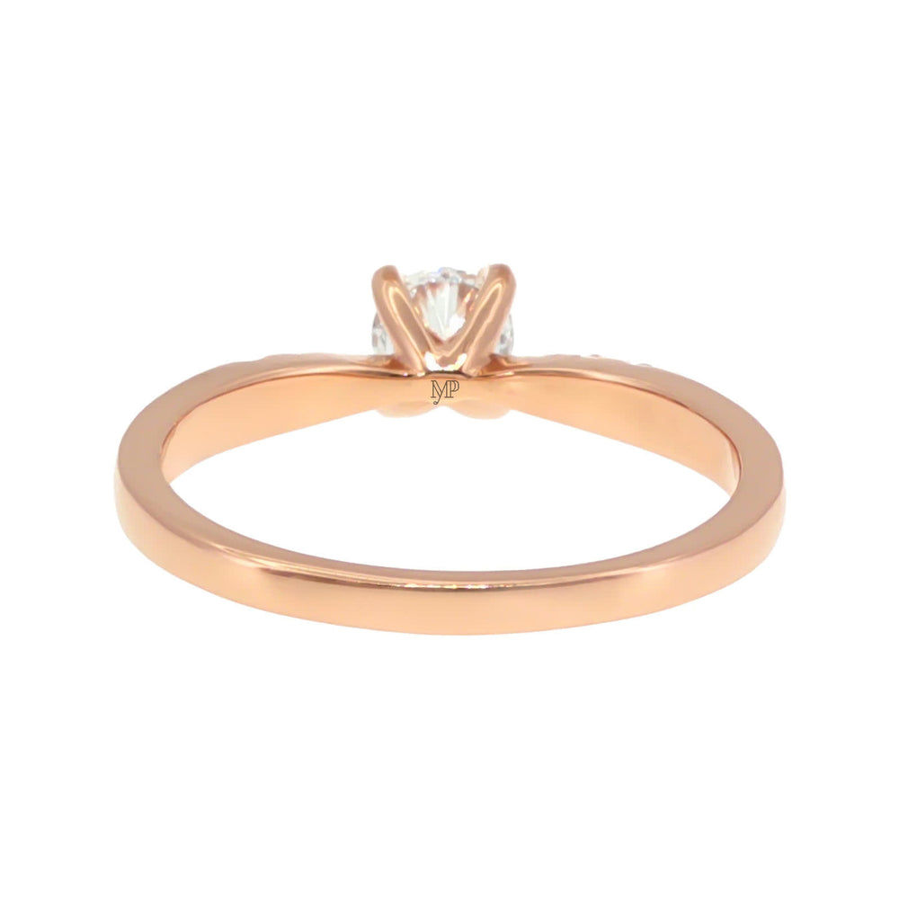 Anillo "Río L" oro rosa 14K, diamante lg 0.36ct