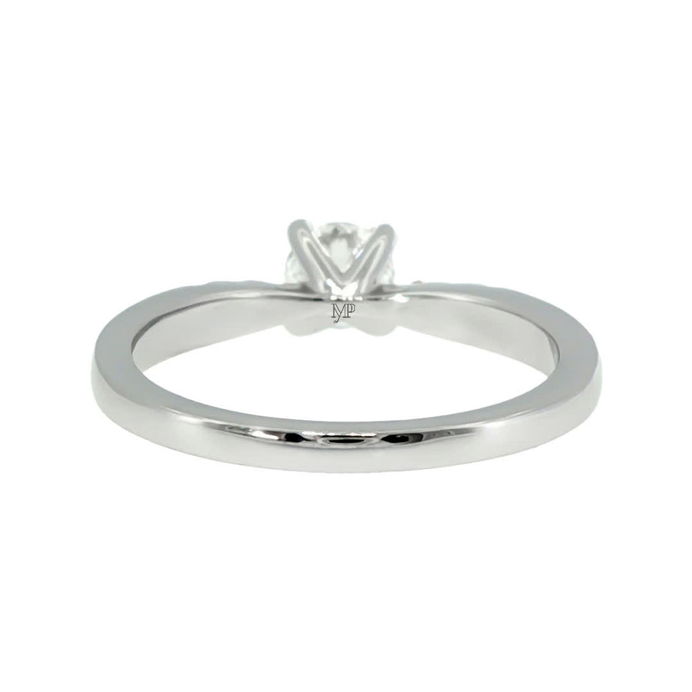 Anillo "Río L" oro blanco 14K, diamante lg 0.41ct H&A IGI