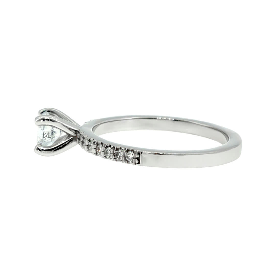 Anillo "Nilo L" oro blanco 14K, diamante lg 0.33ct