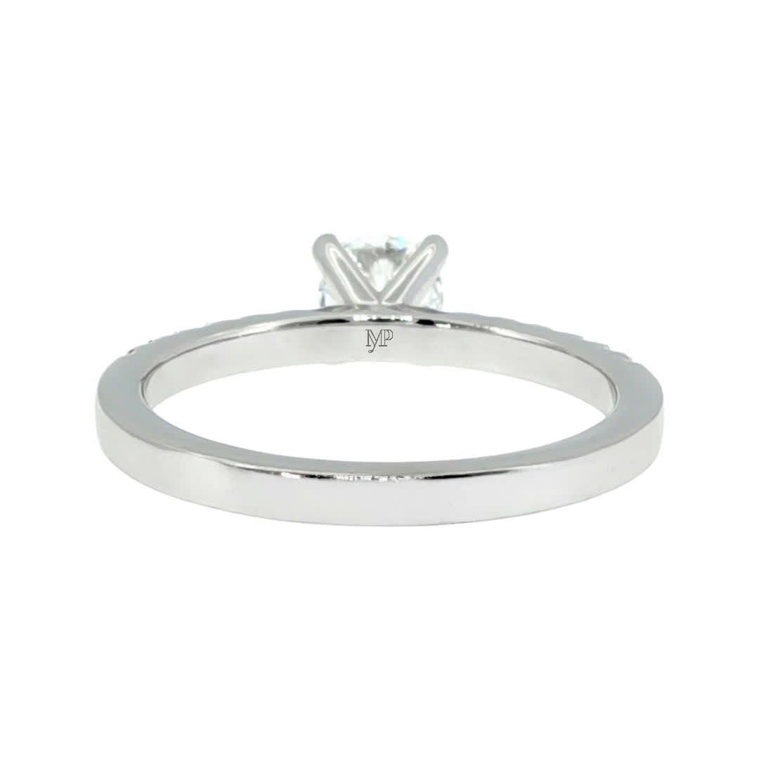 Anillo "Nilo L" oro blanco 14K, diamante lg 0.33ct
