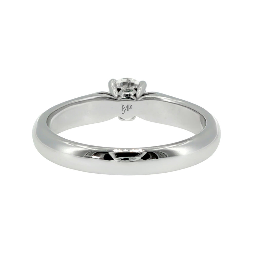 Anillo "Sena" oro blanco 14K, diamante lg 0.32ct H&A IGI