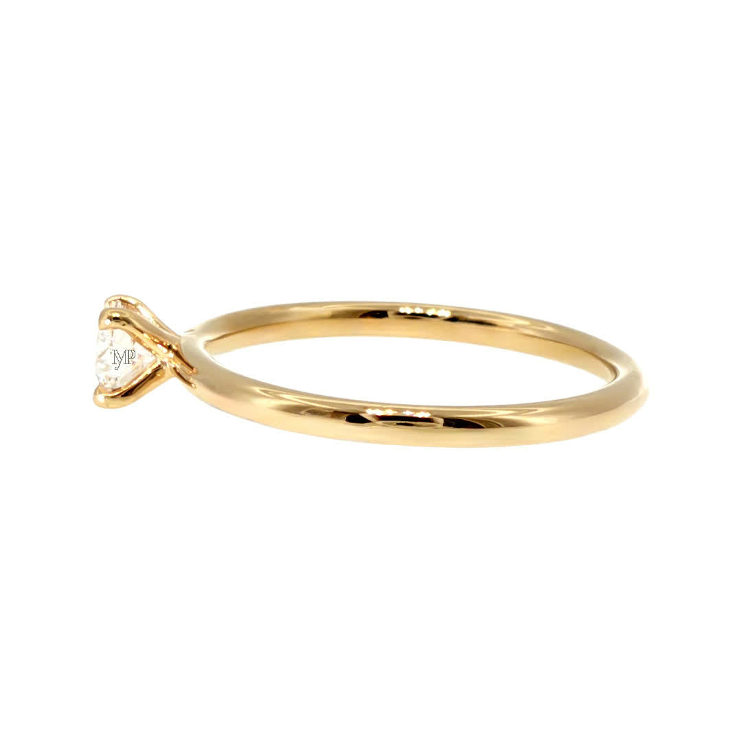 Anillo "Nilo" oro amarillo 14K, diamante lg 0.31ct H&A IGI
