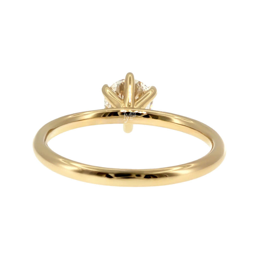 Anillo "Nilo 6 uñas" oro amarillo 14K, diamante lg 0.70ct H&A IGI