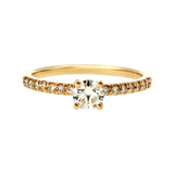 Anillo "Nilo L" oro amarillo 14K con diamante nat 0.30ct GIA