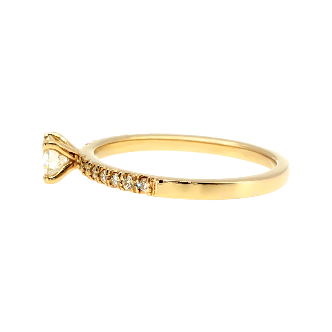 Anillo "Nilo L" oro amarillo 14K con diamante nat 0.30ct GIA