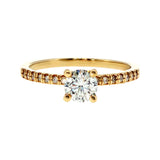 Anillo "Nilo L" oro amarillo 14K, diamante lg bluish 0.48ct