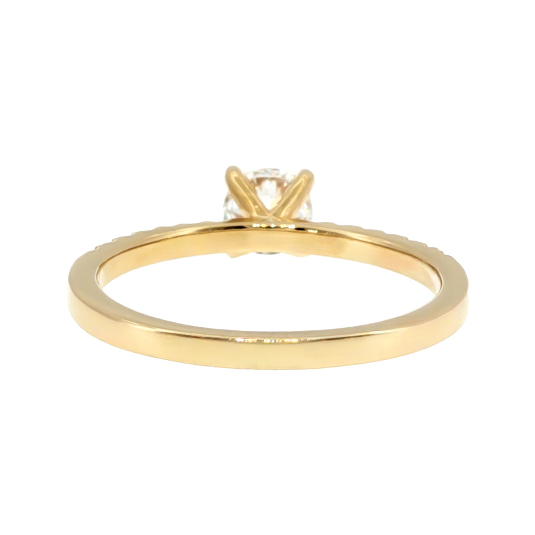 Anillo "Nilo L" oro amarillo 14K, diamante lg bluish 0.48ct