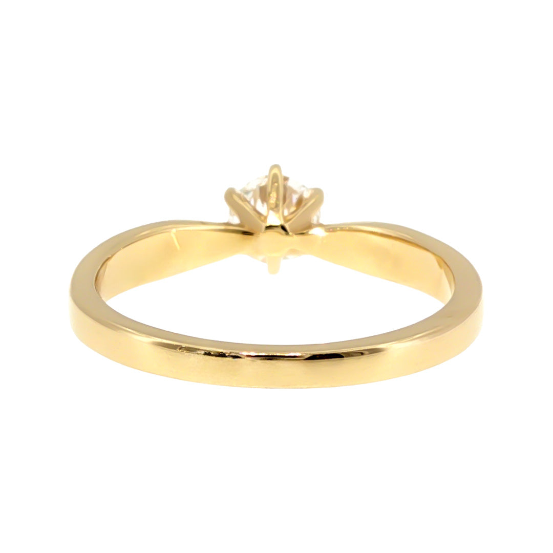 Anillo "Río 6 uñas" de oro amarillo 14K, diamante lg 0.50ct H&A IGI