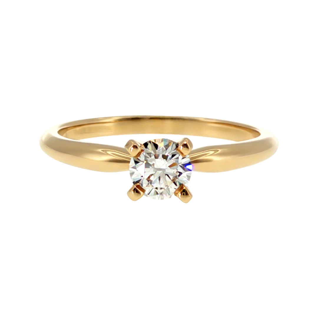 Anillo "Lena" oro amarillo 14K, diamante lg 0.38ct H&A IGI