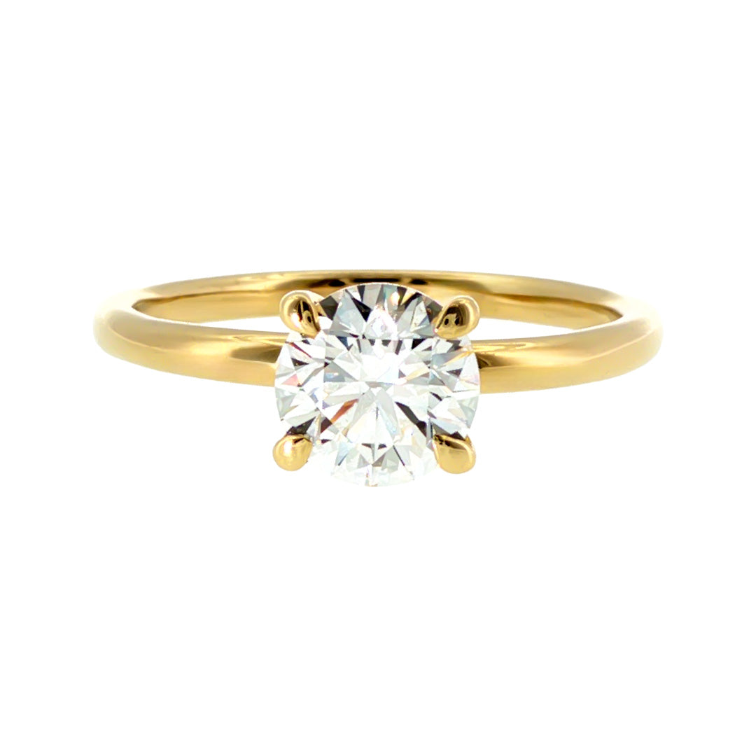 Anillo "Nilo" oro amarillo 14K, diamante lg 1.00ct Bluish