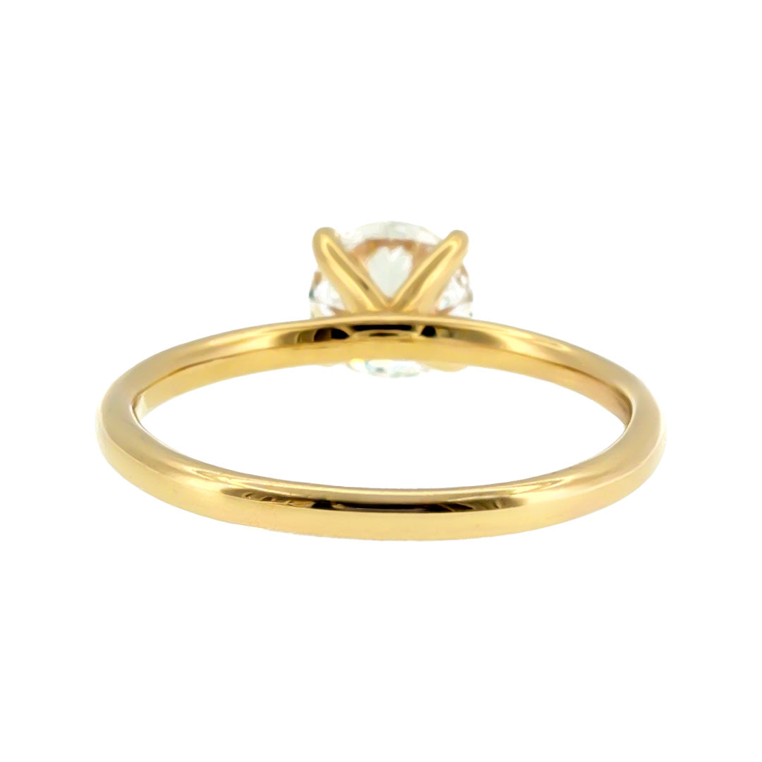 Anillo "Nilo" oro amarillo 14K, diamante lg 1.00ct Bluish