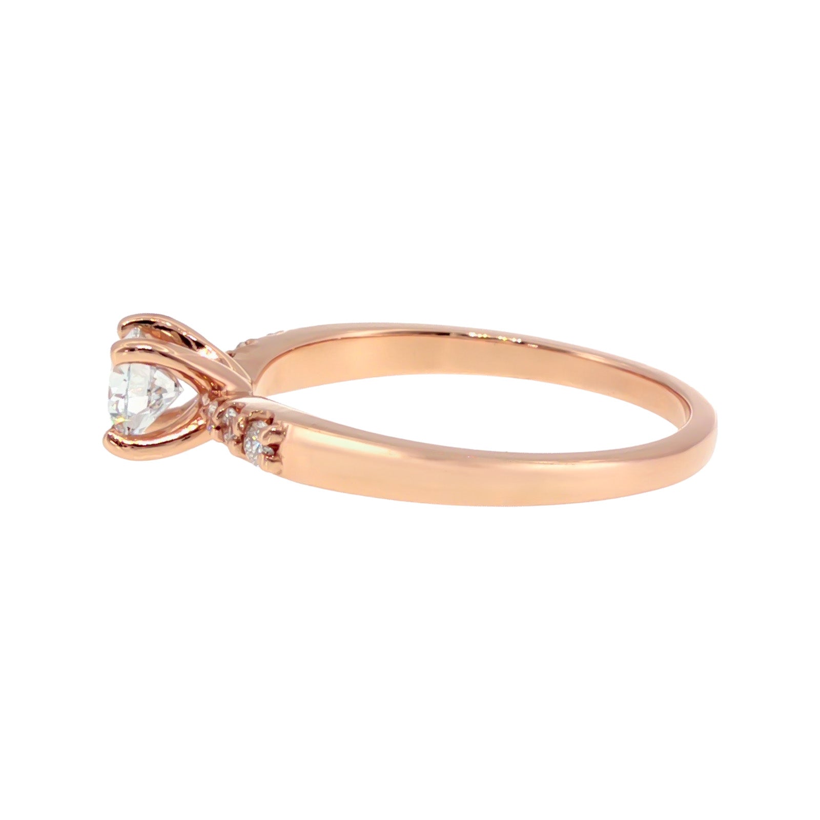 Anillo "Río L" oro rosa 14K, diamante lg 0.36ct