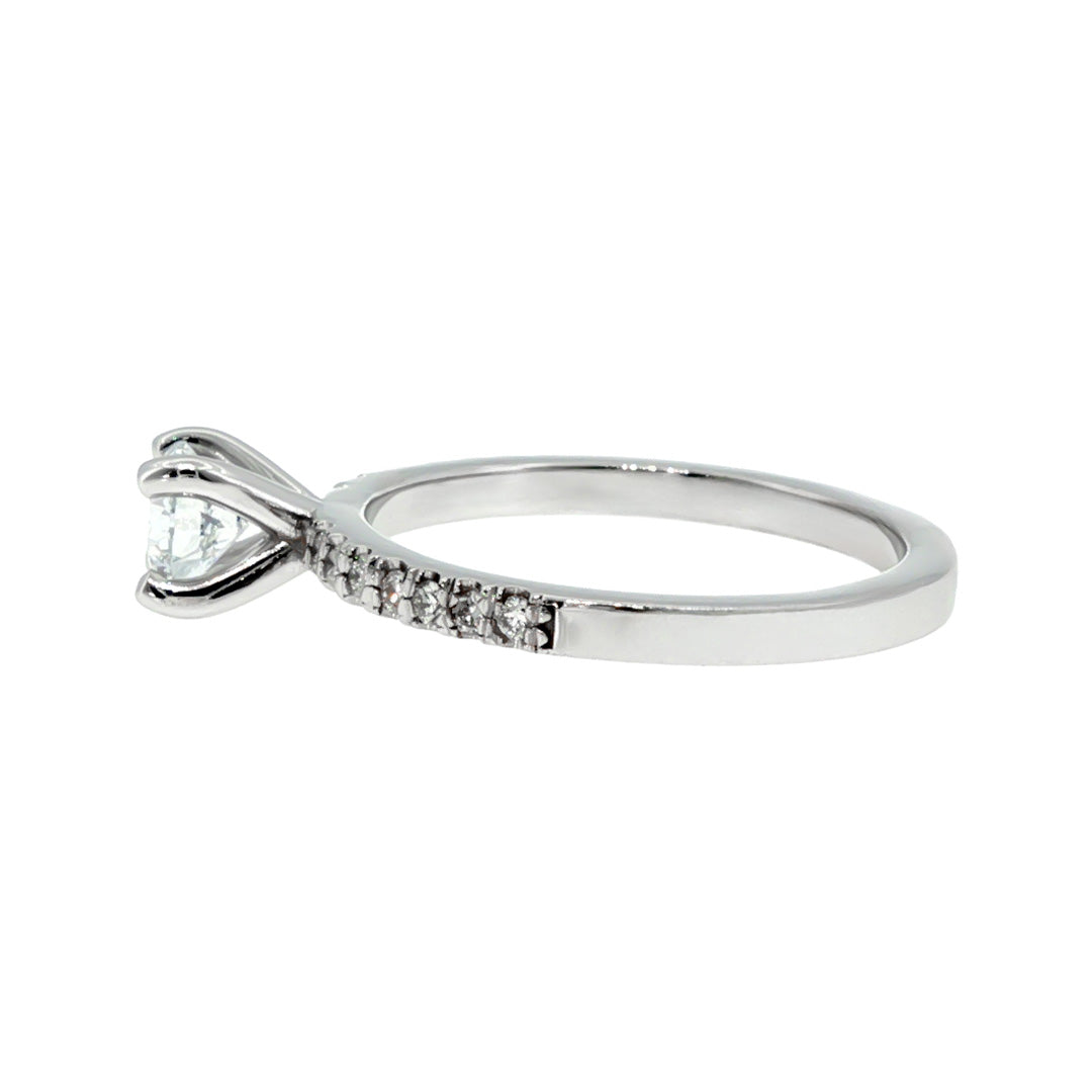 Anillo "Nilo L" oro blanco 14K, diamante lg 0.33ct