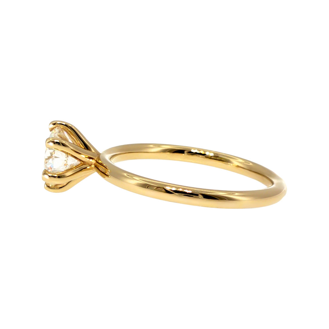 Anillo "Nilo 6 uñas" oro amarillo 14K, diamante lg 1.01ct IGI