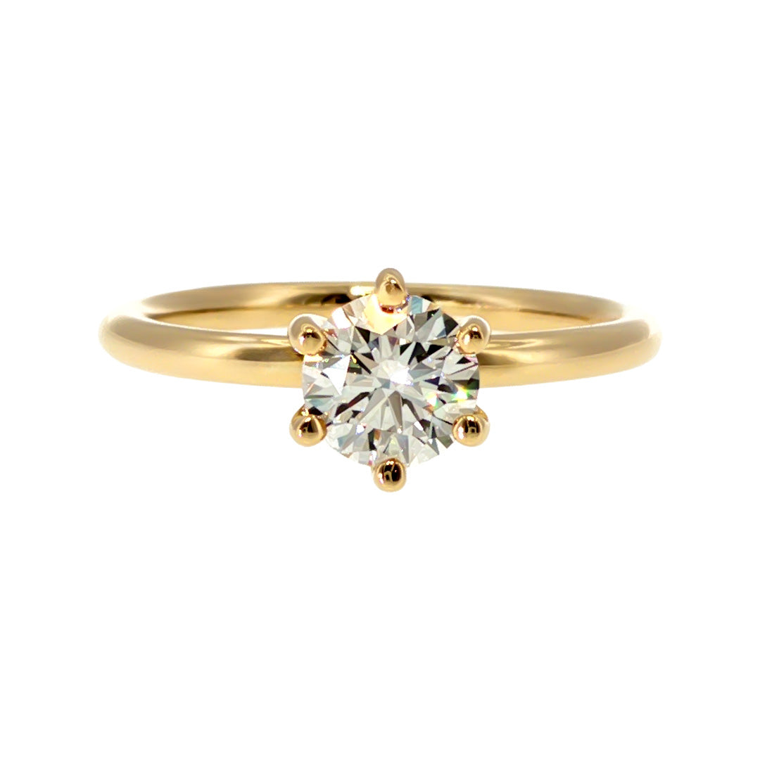 Anillo "Nilo 6 uñas" oro amarillo 14K, diamante lg 0.70ct H&A IGI