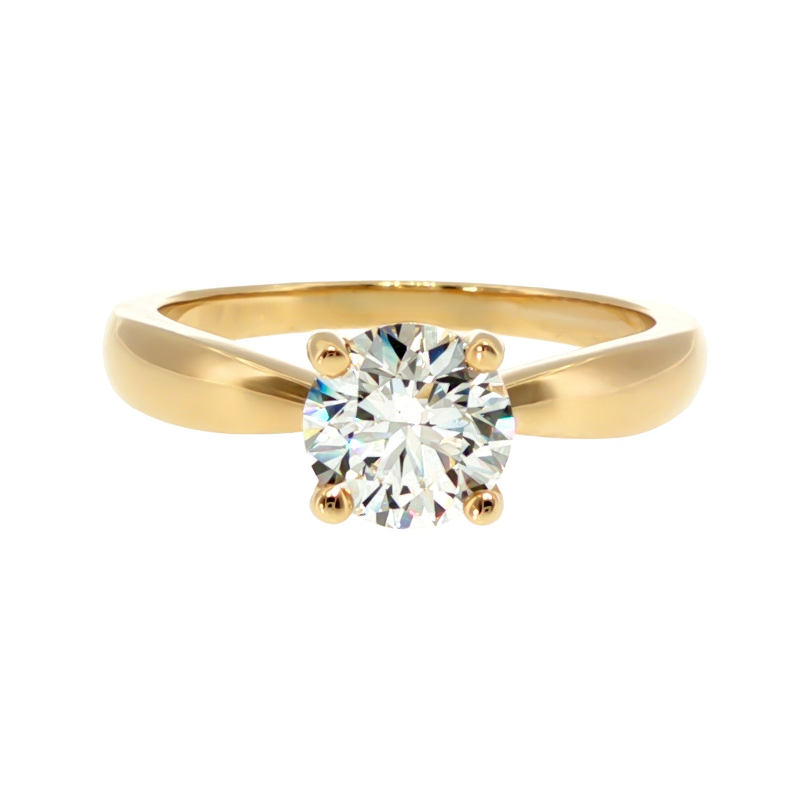 Anillo "Río" oro amarillo 14K, diamante lg 1.00CT IGI