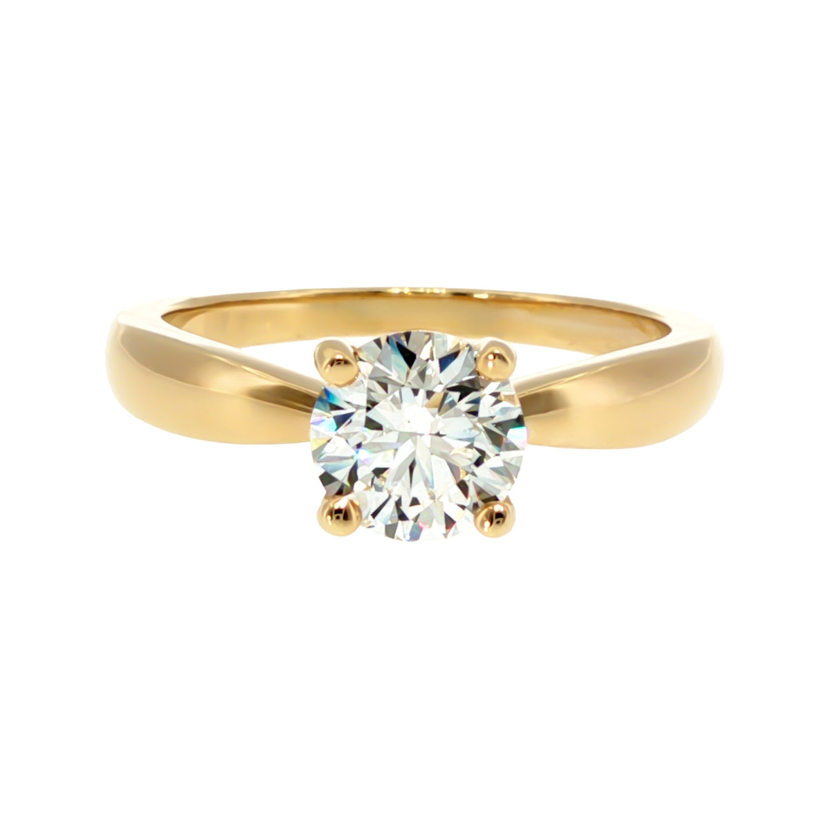 Anillo "Río" oro amarillo 14K, diamante lg 1.00CT IGI