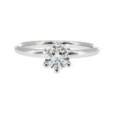 Anillo "Nilo 6" oro blanco 14K, diamante lg 0.51ct H&A IGI