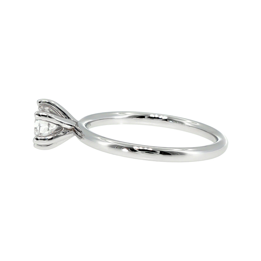 Anillo "Nilo 6" oro blanco 14K, diamante lg 0.51ct H&A IGI