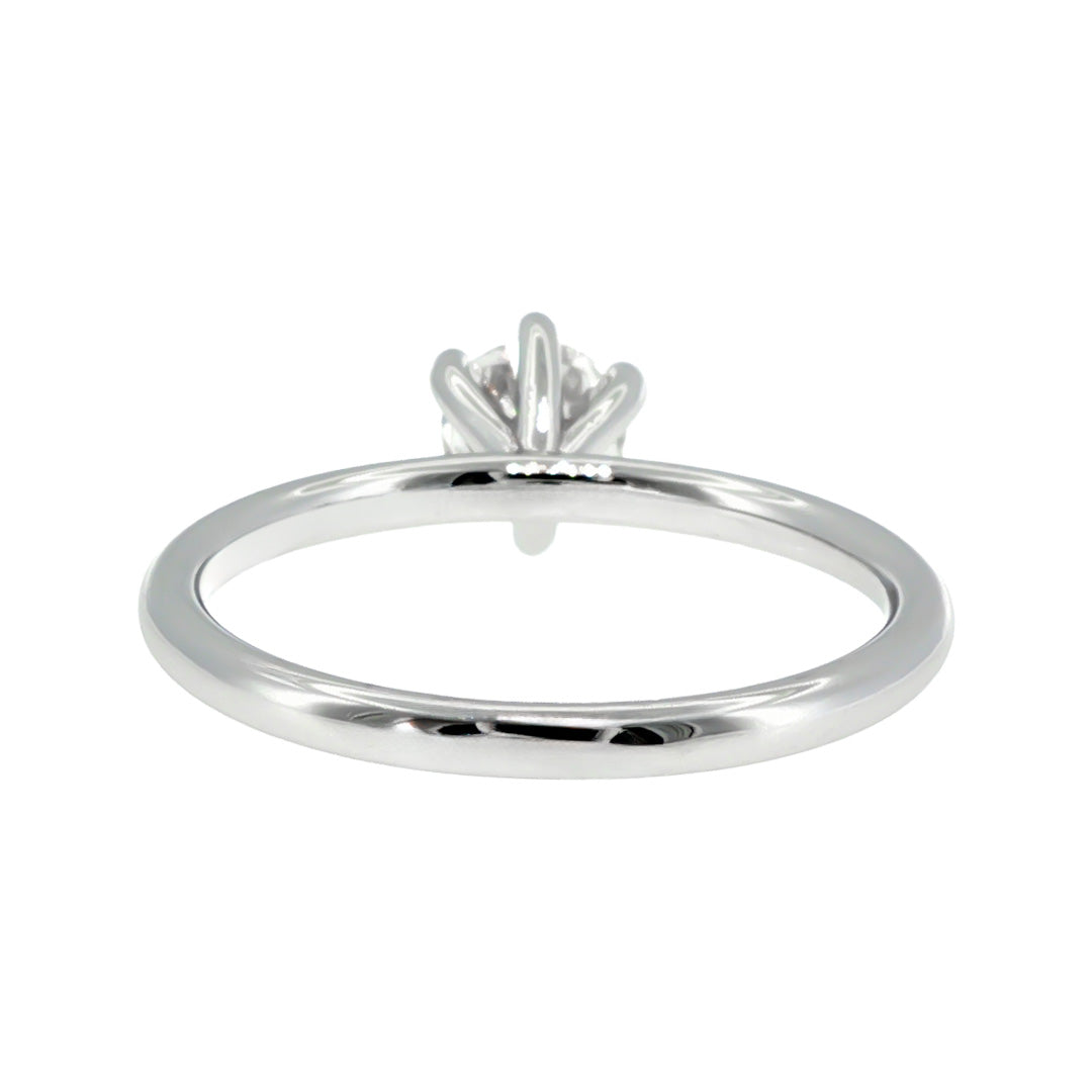 Anillo "Nilo 6" oro blanco 14K, diamante lg 0.51ct H&A IGI