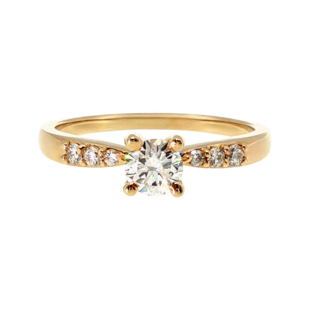 Anillo "Río L" oro amarillo 14K, diamante lg 0.32ct IGI