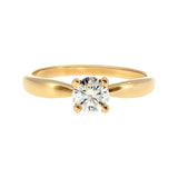 Anillo "Río" oro amarillo 14K, diamante lg 0.38ct H&A IGI