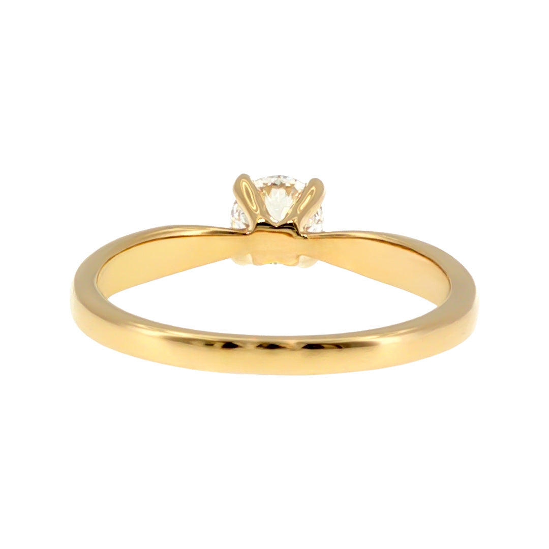 Anillo "Río" oro amarillo 14K, diamante lg 0.38ct H&A IGI
