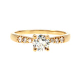 Anillo "Río L" oro amarillo 14K, diamante lg 0.43ct H&A IGI