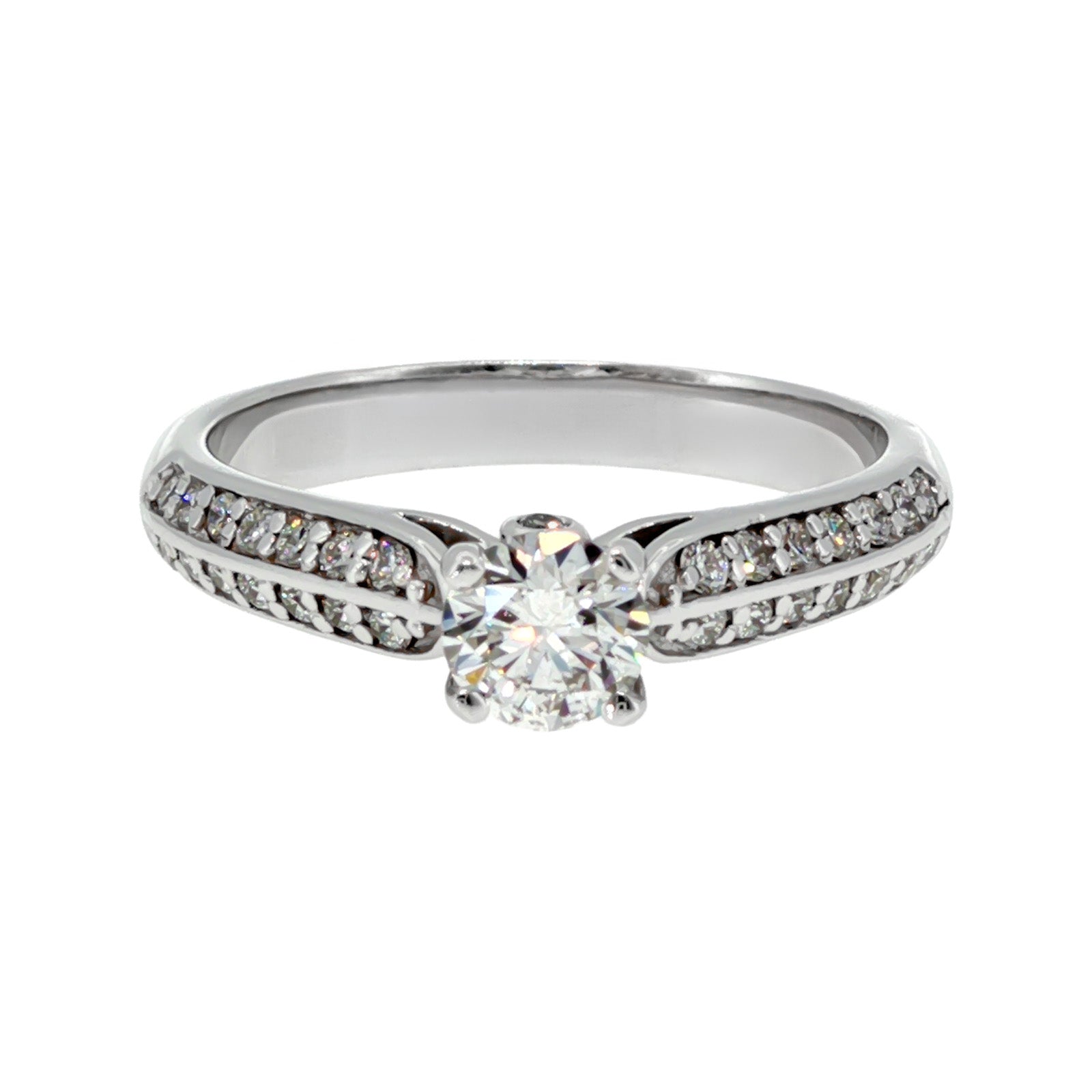 Anillo "Sena" oro blanco 14K, diamante lg 0.32ct H&A IGI