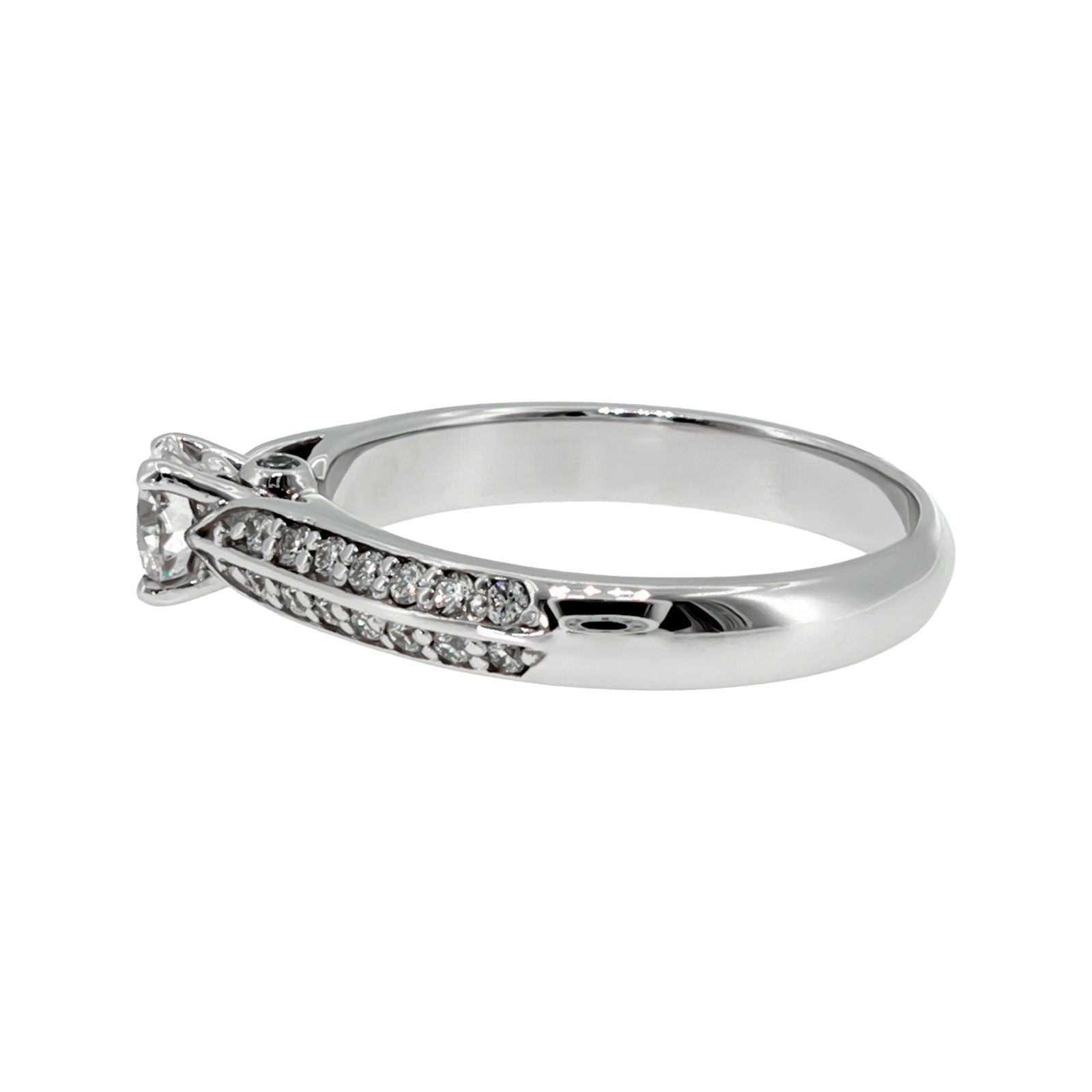 Anillo "Sena" oro blanco 14K, diamante lg 0.32ct H&A IGI