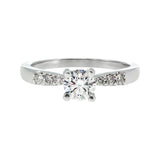 Anillo "Río L" oro blanco 14K, diamante lg 0.41ct H&A IGI