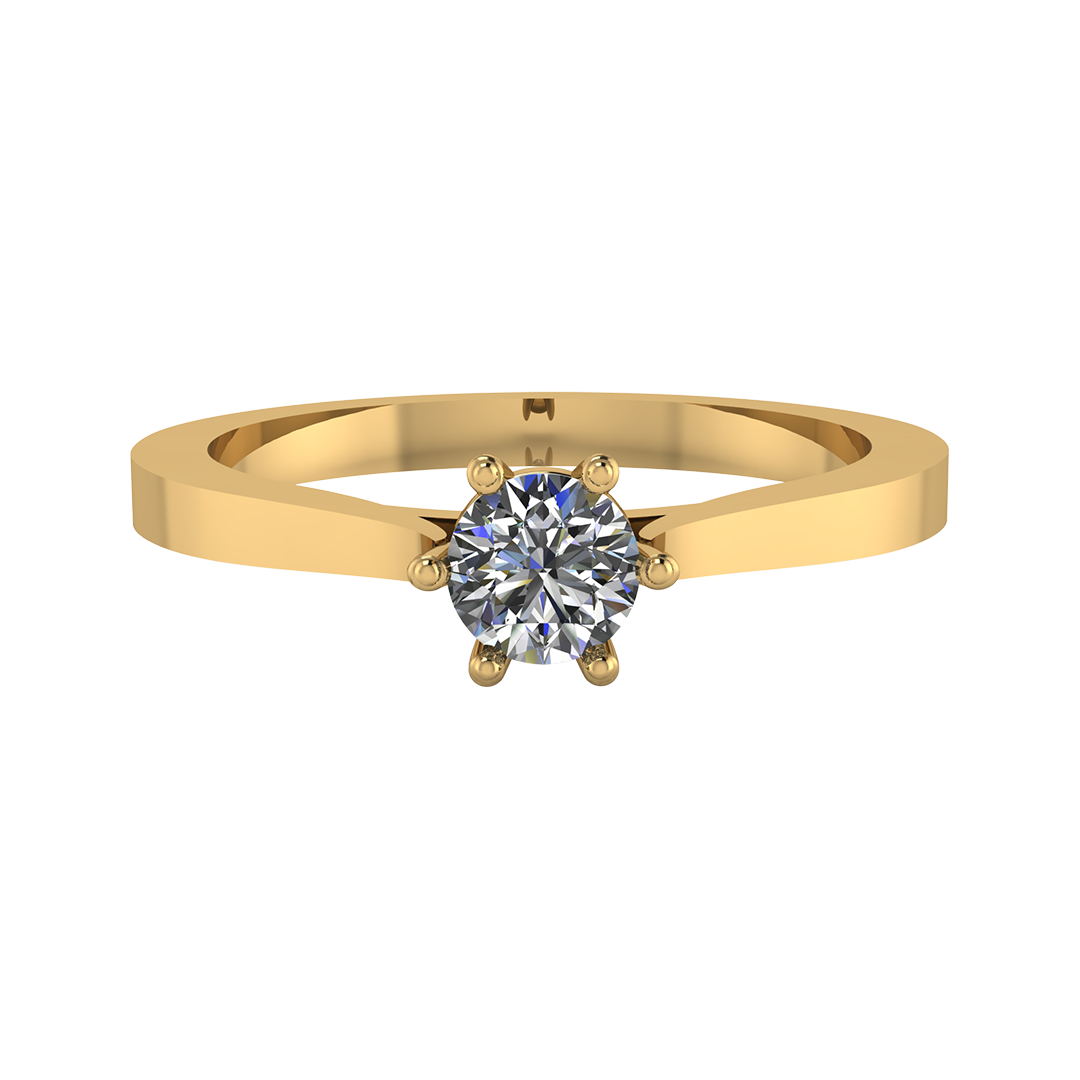 Anillo de Compromiso Solitario con Diamante Redondo Modelo Waikato DIAMANTE CRECIDO EN LABORATORIO
