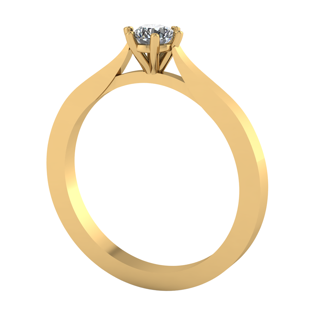 Anillo de Compromiso Solitario con Diamante Redondo Modelo Waikato DIAMANTE CRECIDO EN LABORATORIO