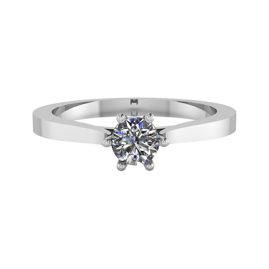 Anillo de Compromiso Solitario con Diamante Redondo Modelo Waikato DIAMANTE CRECIDO EN LABORATORIO