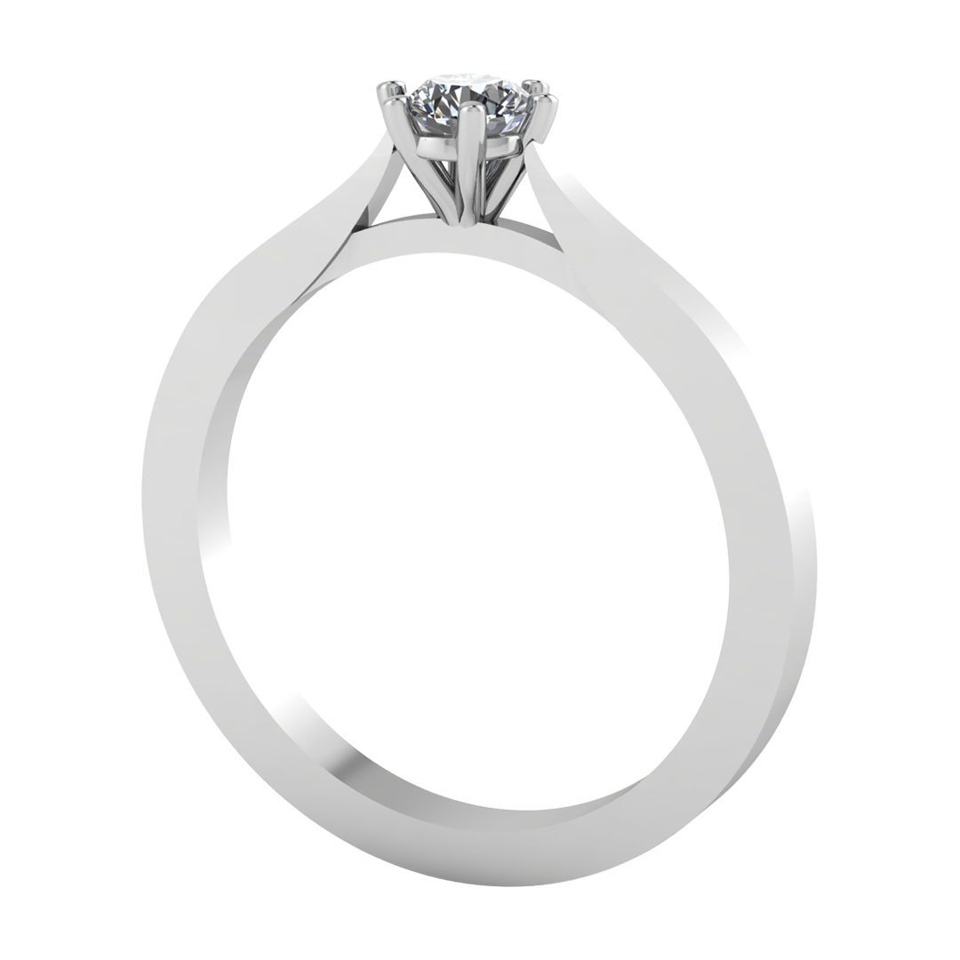 Anillo de Compromiso Solitario con Diamante Redondo Modelo Waikato DIAMANTE CRECIDO EN LABORATORIO