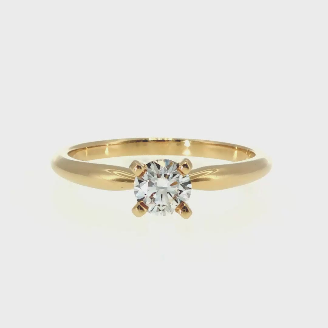 Anillo "Lena" oro amarillo 14K, diamante lg 0.38ct H&A IGI