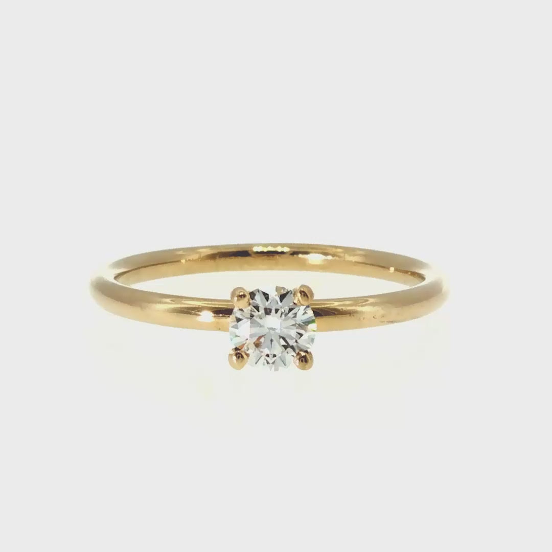 Anillo "Nilo" oro amarillo 14K, diamante lg 0.31ct H&A IGI