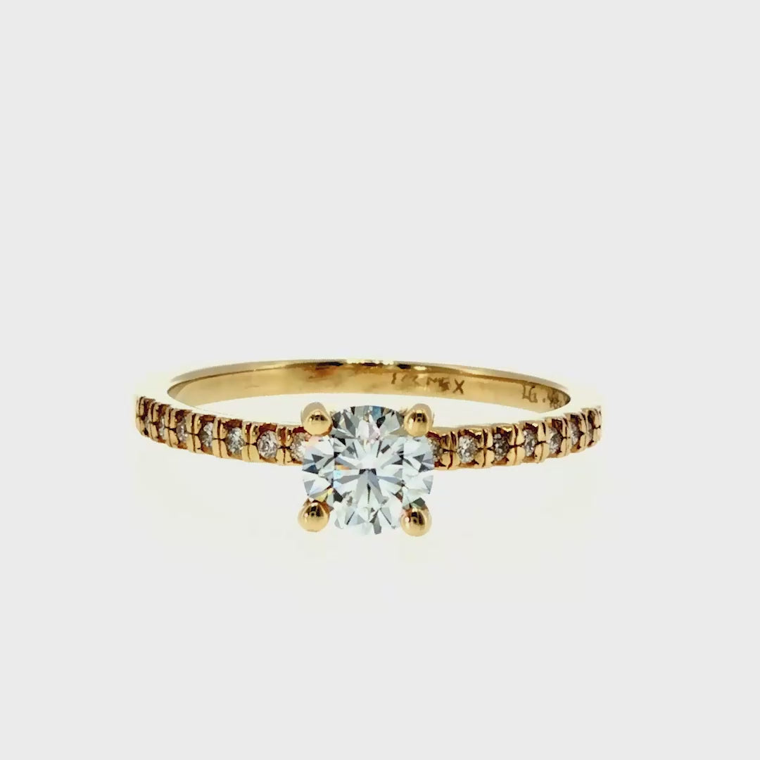 Anillo "Nilo L" oro amarillo 14K, diamante lg bluish 0.48ct