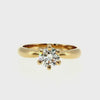 Anillo "Río 6" oro amarillo 14K, diamante lg 0.72ct H&A IGI