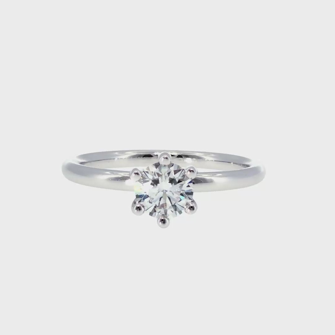 Anillo "Nilo 6" oro blanco 14K, diamante lg 0.51ct H&A IGI