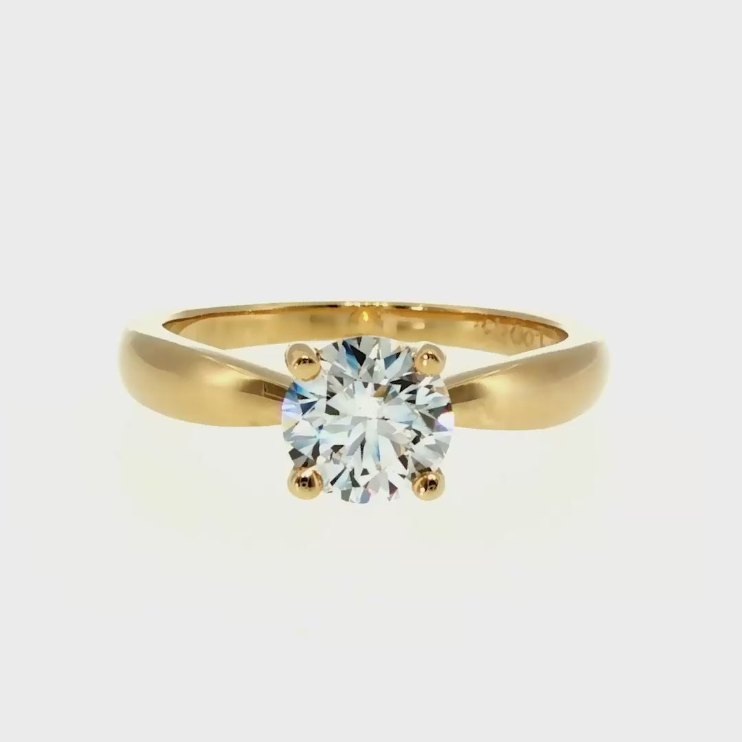 Anillo "Amur" oro amarillo 14K, diamante lg 1.00CT IGI